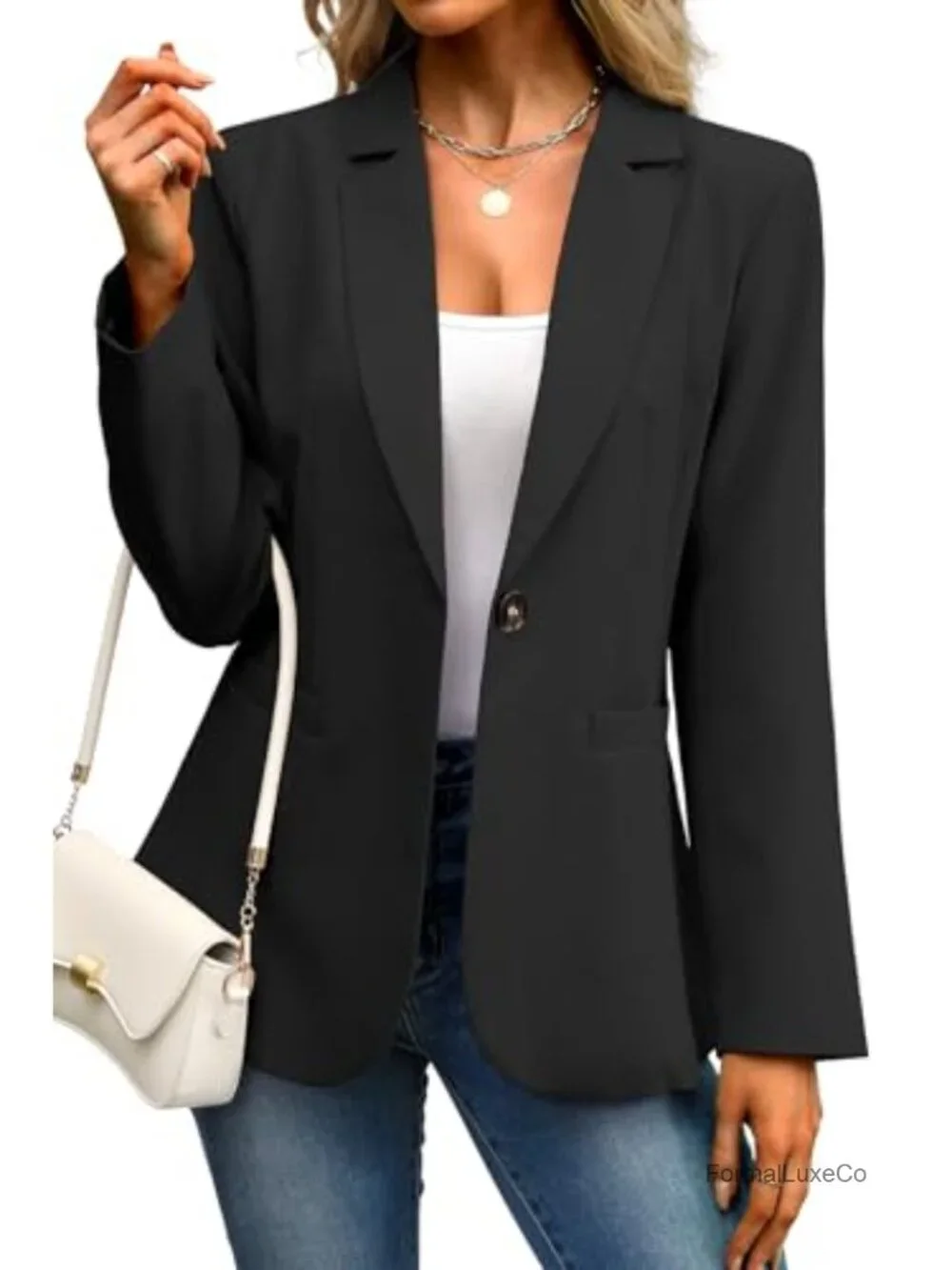 Women's Blazer Business Casual Lightweight Slim Fit Work Office Jacket